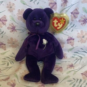 TY Beanie Baby Princess Diana the Purple Teddy Bear 1997 Retired  With Tags